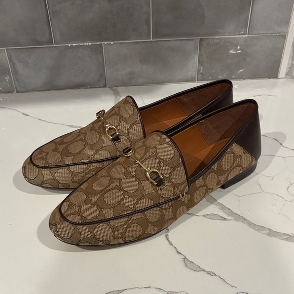 Coach Shoes - Coach Tan and Brown Signature Haley Loafer - LIKE NEW!
